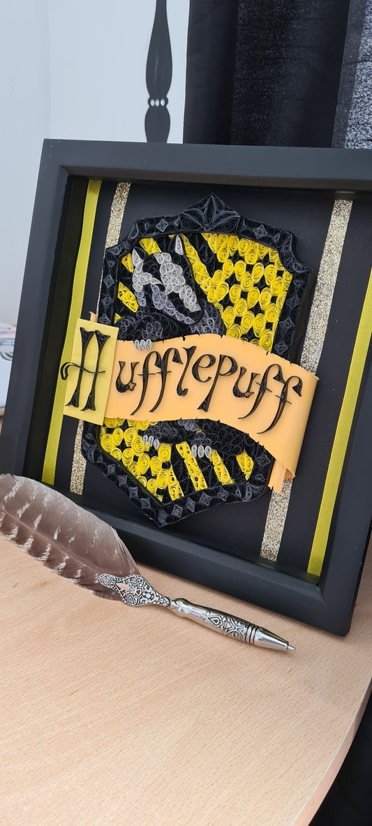 Hufflepuff Quilled House Crest (made to order)