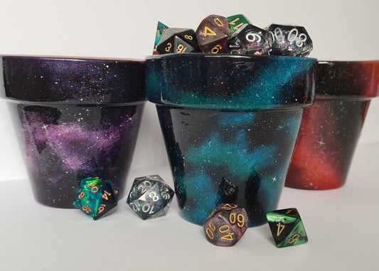 Extra Small (8cm) terracotta plant pots in 4 different space themed pots